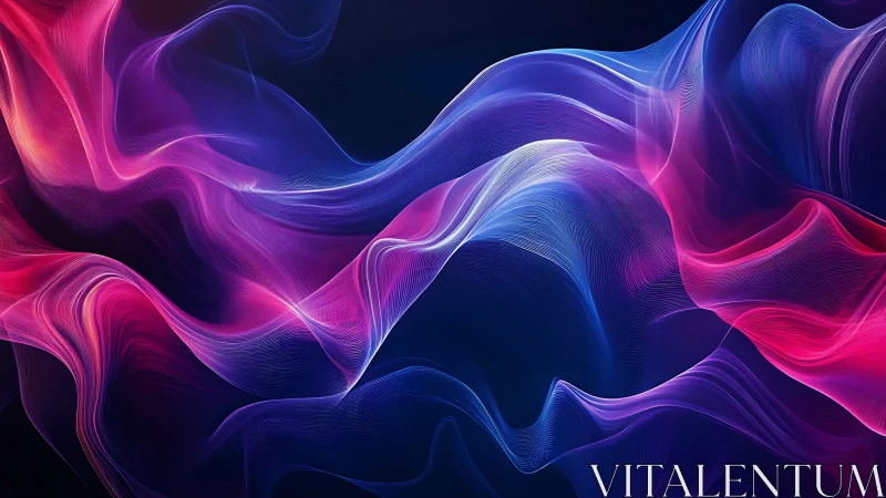 Spectral neon waveforms in layered translucent light ribbons