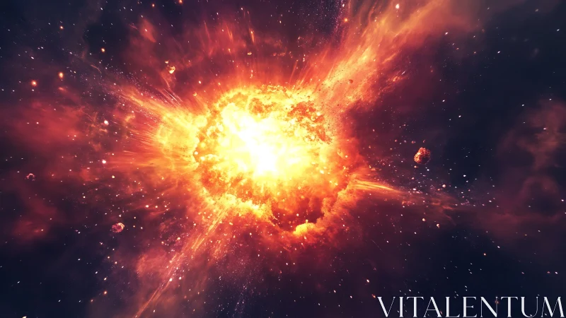 Stellar-scale cosmic explosion expands through deep space