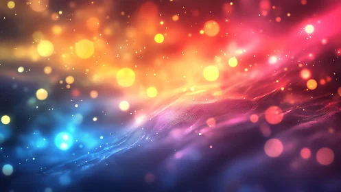 Abstract multicolor bokeh field with soft flowing gradients.