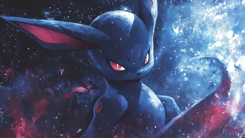 Cel-shaded cosmic creature rendered in high-contrast cool palette