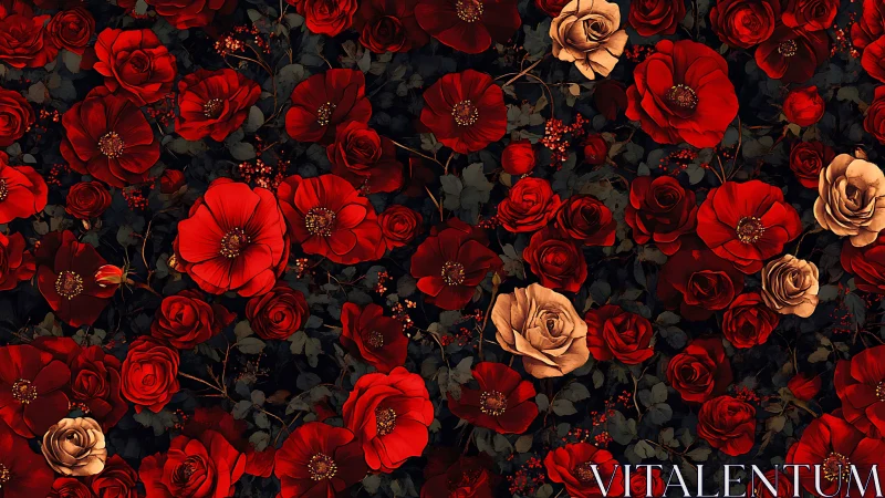 Garden Dreams in Crimson and Gold.