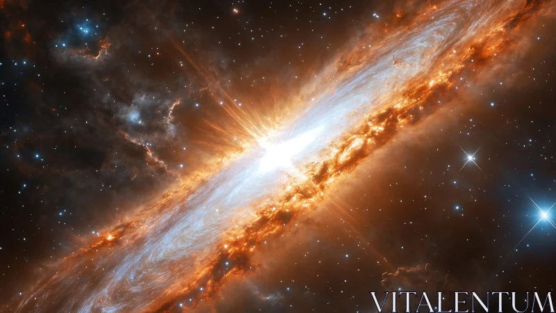 Star-forged river of fire slashes through the silent cosmos