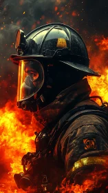 Firefighter's Courage in the Flames.