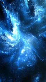 Celestial blue energy swirls gently through a cosmic dream