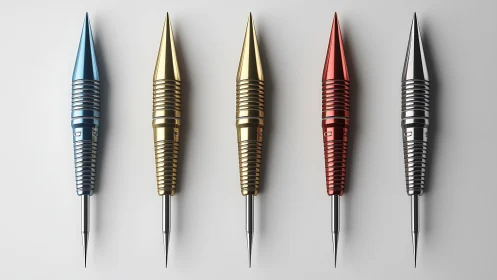 Colorful metallic precision tools align in sleek studio light