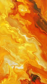 Luminous molten orange marbling swirls with fiery intensity