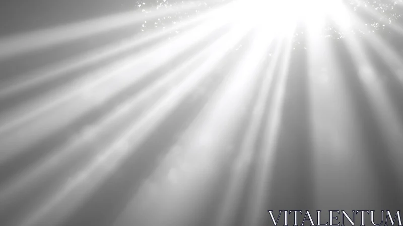 Bright sunlight rays streaming through clouds in ethereal style.