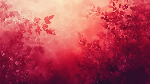 Radiant crimson foliage diffusion with graded atmospheric glow.