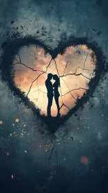 Two Souls Ignite Within Fractured Heart's Golden Glow