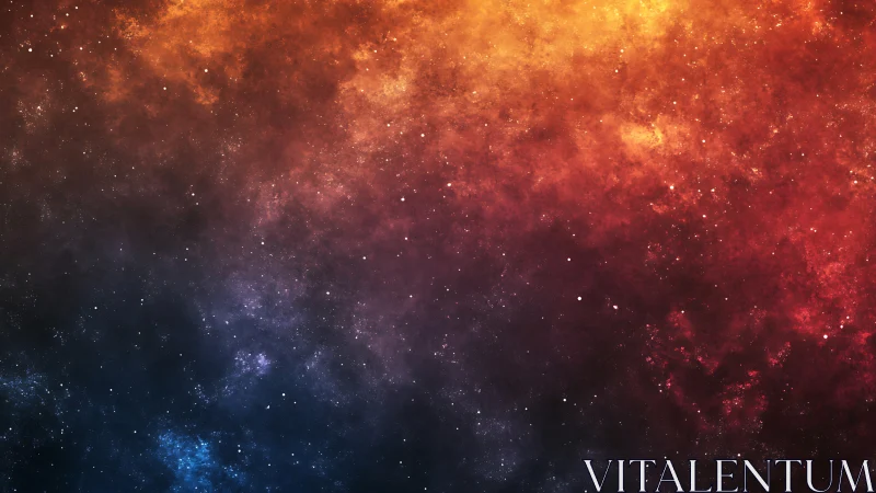 Nebula gradient sky glows with deep cosmic dust fields.