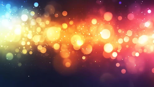 Vibrant bokeh light abstract background with glowing circles.