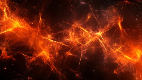 Fiery plasma filaments arc across deep cosmic void in motion