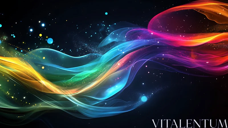 Spectral fluid dynamics of luminous multicolor light ribbons.