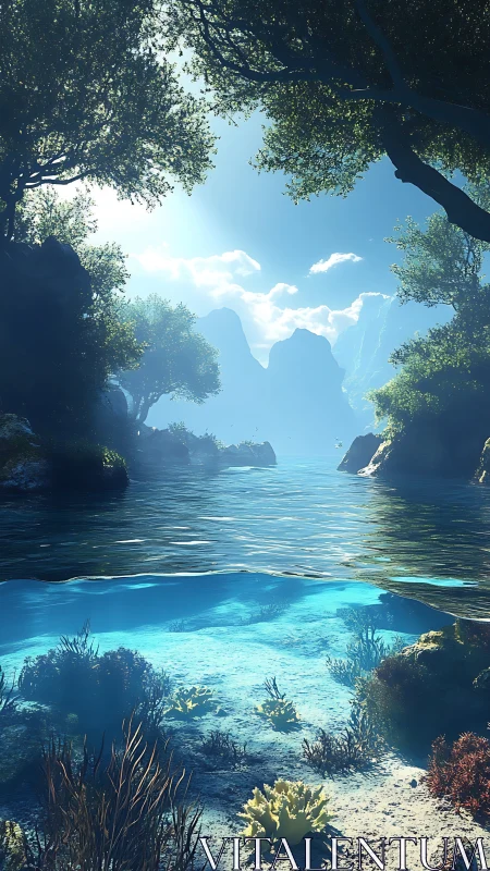 Subterranean Water Channel with Canopy Vegetation.