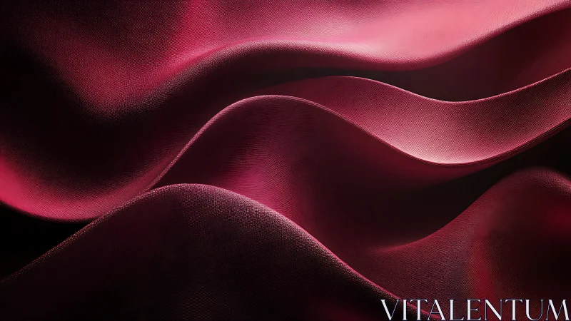 Velvet crimson waves drift like silent fabric dunes at dusk