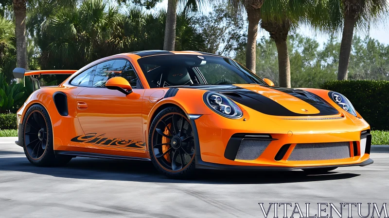 Orange Porsche 911 GT3 RS showcases aggressive track stance