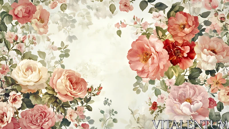 Layered Floral Composition with Chromatic Gradient Peonies.