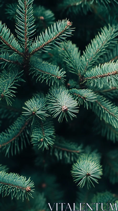 Spruce needles quietly choreograph a forest-green spiral