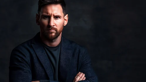 High-contrast male portrait with dramatic side lighting and texture