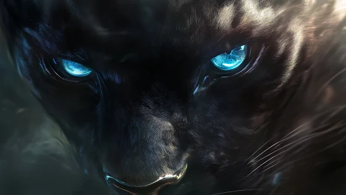 Luminous Void: Black Panther's Electric Stare.