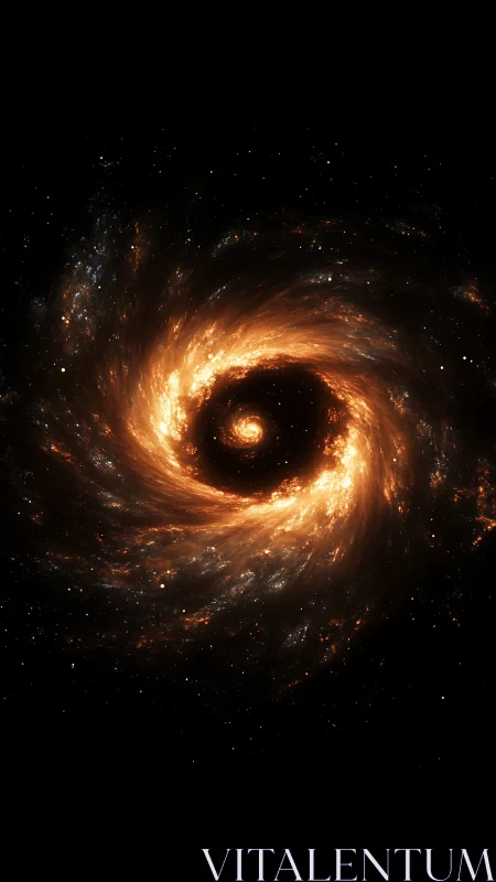 Infernal star vortex swirling at the throat of deep space.