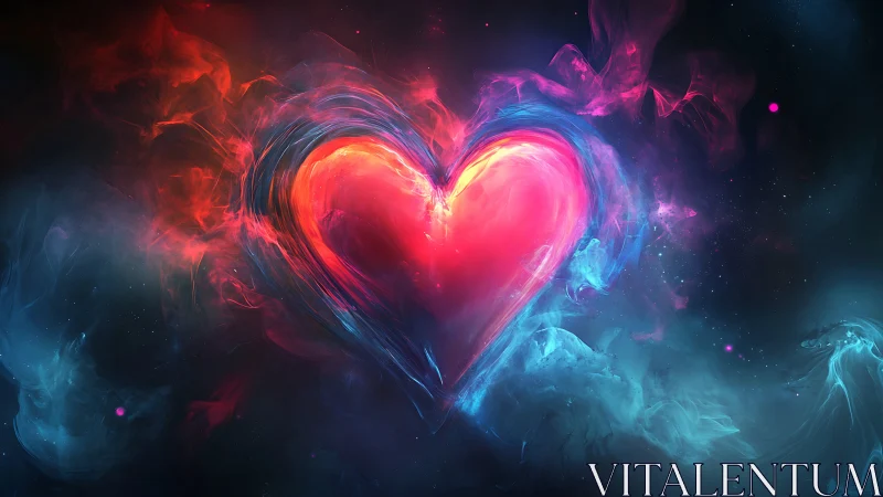 Luminous Heart Pulses Through Cosmic Nebula.