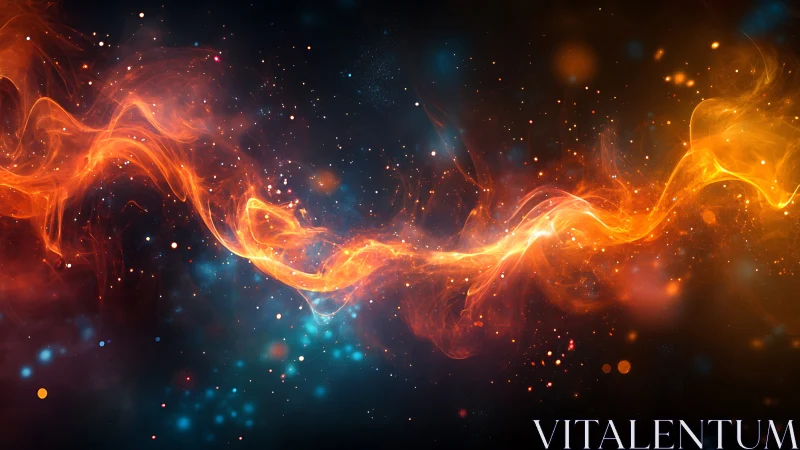 Luminous Energy Streams Converge in Dynamic Orange and Blue Vortex