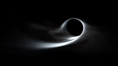 Gravitational whispers swirl into a halo around silent void
