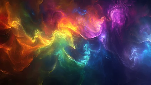 Nebula storm unveils radiant rainbow plasma currents