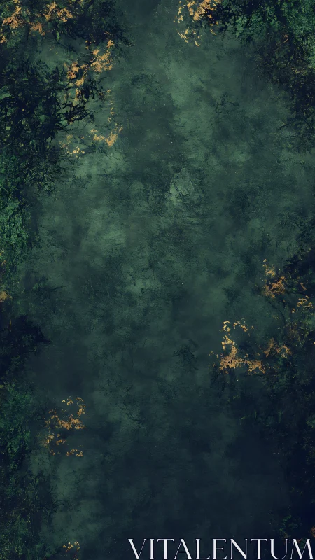 Aerial Forest Canopy with Golden Clearings.