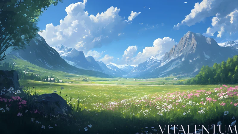 Wildflower valley hums softly between towering painted peaks