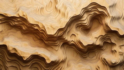 Wooden canyons quietly ripple like topographic whispers