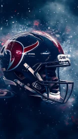 Side-lit football helmet portrait rendered in cinematic digital art