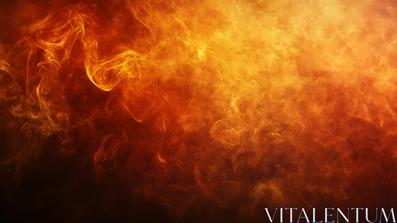 Abstract fiery smoke background in warm orange and red tones.