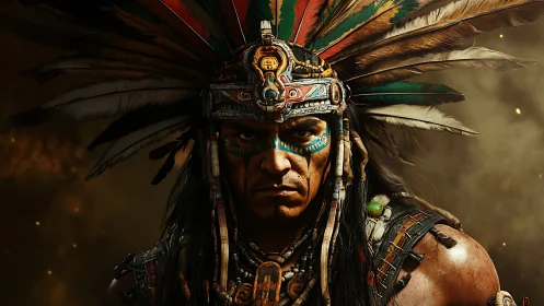 Warrior portrait renders hyper-detailed ceremonial headdress