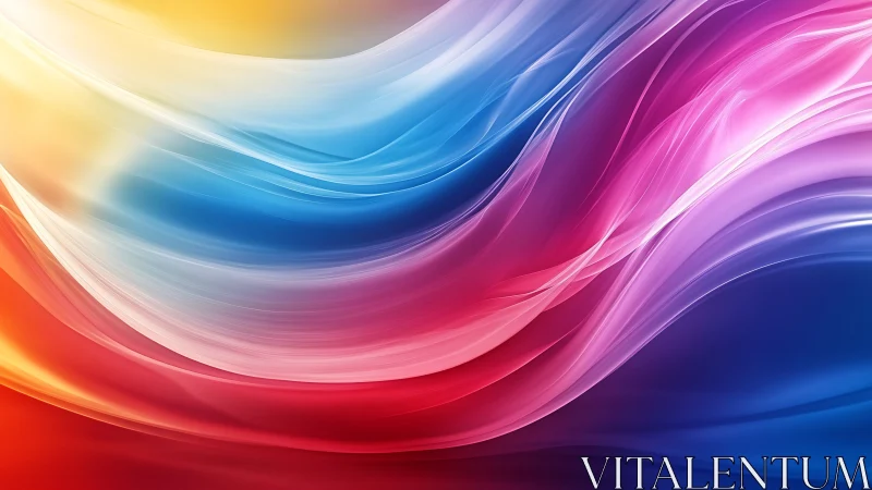 High saturation flowing multicolor light trails on soft gradient