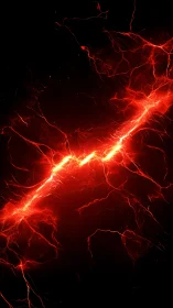 Crimson energy fracture slices through obsidian void.