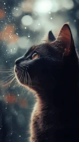 Whiskers Gazing Through Dreamy Starlight.
