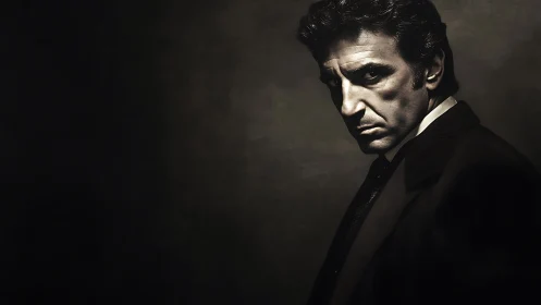 Low key photorealistic portrait with chiaroscuro gradation.