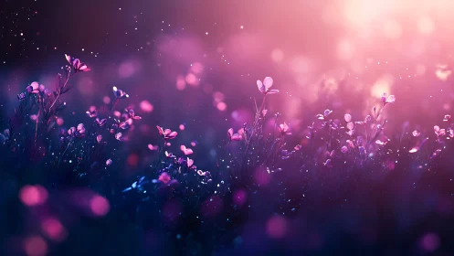 Glowing Dreams in Purple Blooms.