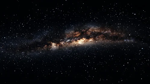 Star-salted void cradles a glowing Milky Way river