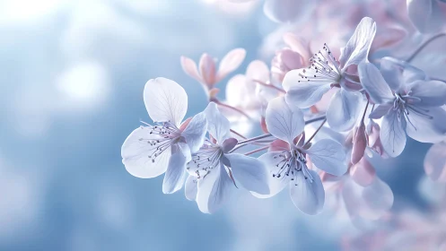 Delicate Spring Blossoms with Soft Focus Bokeh Composition.