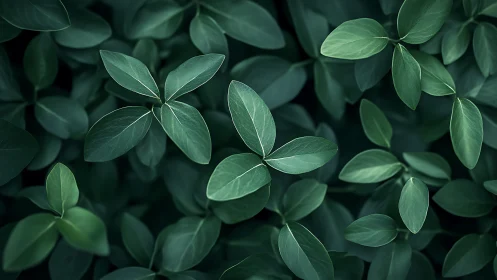 Dense green foliage fills frame with layered overlapping leaves