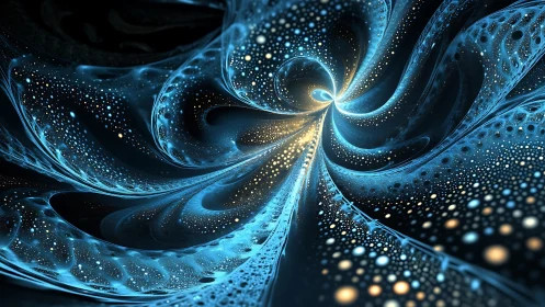 Fractal vortex nebula forms swirling luminous particle filaments