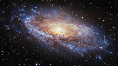 Spiral galaxy core in high contrast photorealistic composition.