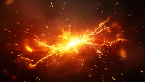 Explosive Lightning Burst with Golden Energy