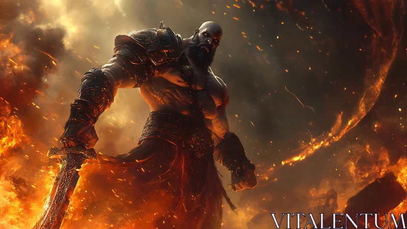 Volcanic warlord emerging through combustive atmospheric rupture.