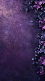 Purple Blossom Dance: Floral Elegance on Textured Canvas