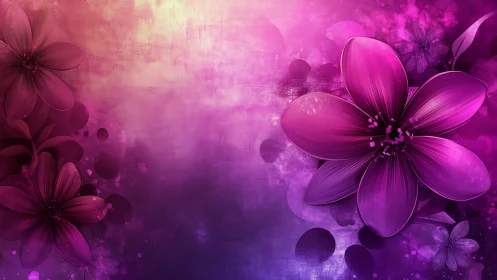 Purple Magnolia Flowers Digital Art Background