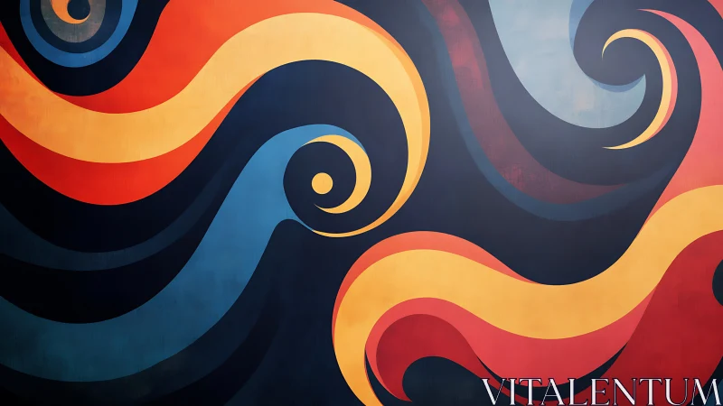 Swirling ribbons of midnight color chase each other endlessly